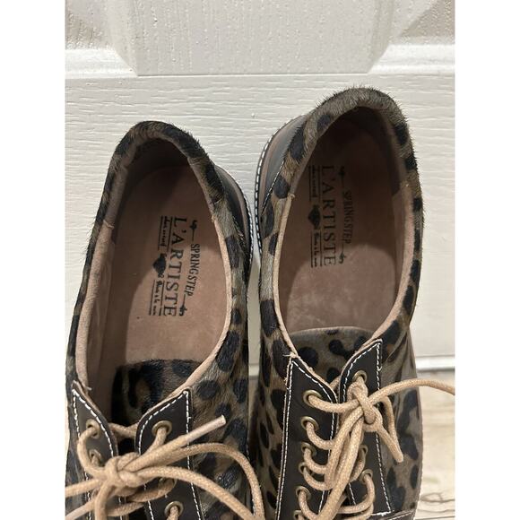 L’Artiste By Spring Step Bibbie Sneaker Dark Brown Leopard Print Size EU39/US8.5 - Picture 6 of 7